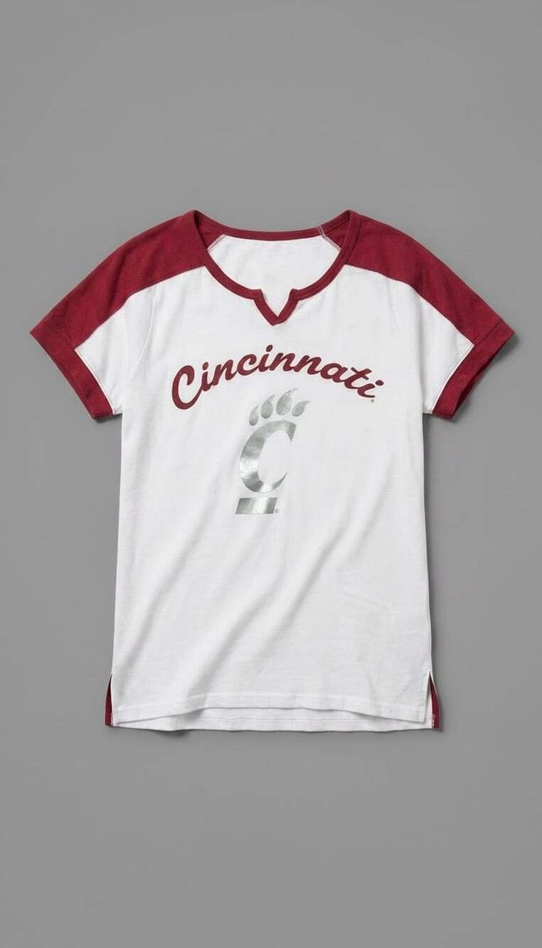 Colosseum Cincinnati Bearcats Women's V-Neck Short Sleeve T-Shirt S